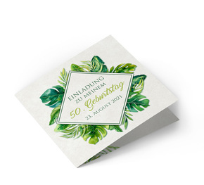 Geburtstagseinladungskarte Floral-Greenery