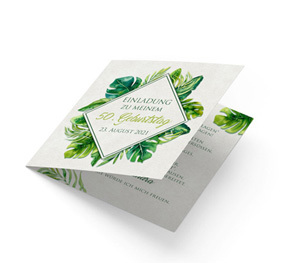 Geburtstagseinladungskarte Floral-Greenery