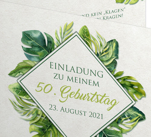 Geburtstagseinladungskarte Floral-Greenery