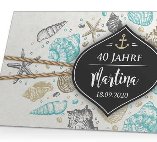 Geburtstagseinladungskarte Maritim