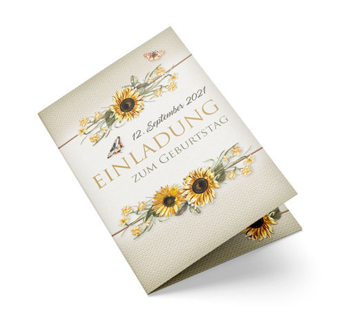 Geburtstagseinladungskarte Sonnenblume