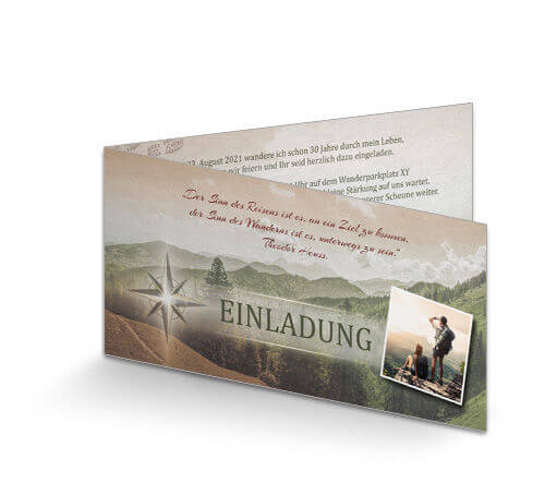 Geburtstagseinladungskarte Wanderer