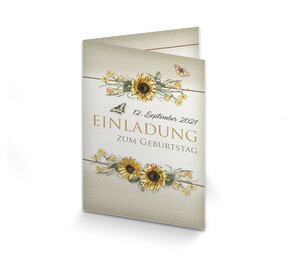 Geburtstagseinladungskarte Sonnenblume