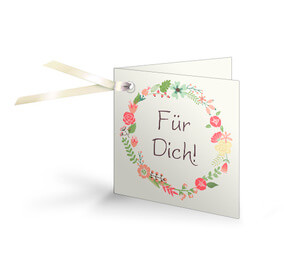 Geschenkanhänger  Hochzeit 'Blumenkranz'