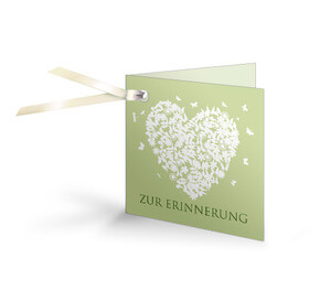 Geschenkanhänger Hochzeit Butterfly-Herz Grün