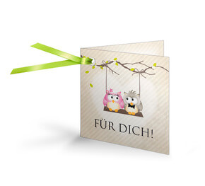 Geschenkanhänger zur Hochzeit Eulenpaar