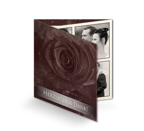 Hochzeit Danksagungskarte Braune Rose