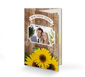 Hochzeit Danksagungskarte Sonnenblume