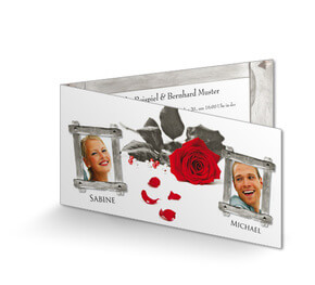 Hochzeitseinladungskarte Hochzeit mit Rosen