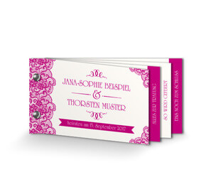 Hochzeitseinladung Pinke Spitzen Booklet