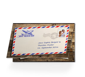 Einladungskarte Air Mail