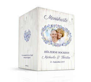 Hölzerne Hochzeit Menükarte