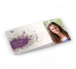 Jugendweihe Dankeskarte Butterfly Violett