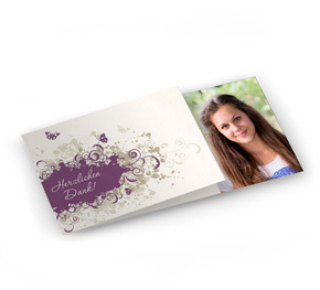 Jugendweihe Dankeskarte Butterfly Violett