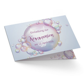 Einladung Kommunion Seifenblasen