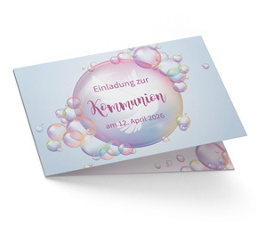 Einladung Kommunion Seifenblasen