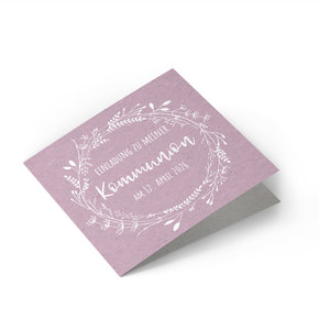 Karte zur Kommunion Blumenkranz