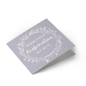 Karte zur Konfirmation Blumenkranz