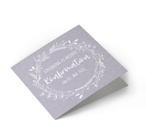 Karte zur Konfirmation Blumenkranz