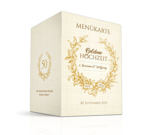 Menükarte Goldene Hochzeit Kranz