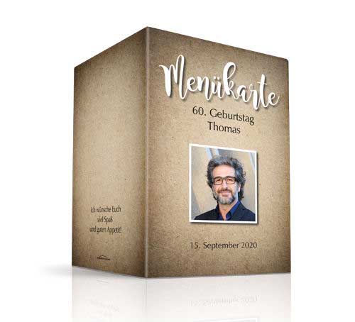 Menükarte zum 60 Geburtstag Vintage