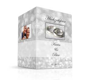 Menükarten Hochzeit 'Seide-Silber'