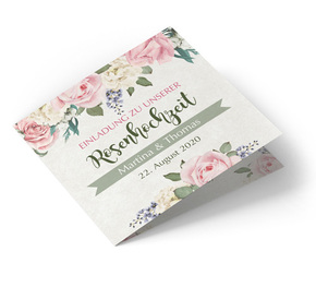 'Rosenhochzeit' Einladung