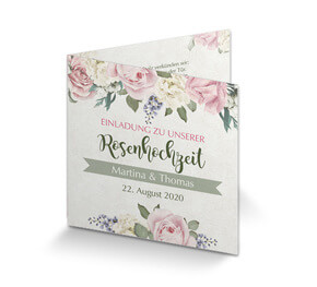 "Rosenhochzeit" Einladung