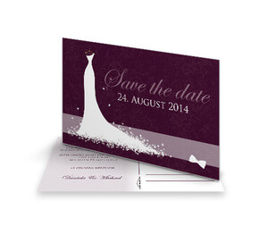 Save The Date Karte Fliege u. Kleid