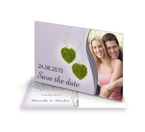 Save The Date Karte Blumenherzen