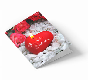 Sterbebild 'Leuchtendes Herz Rot'