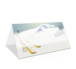 Tischkarte Geburtstag Skipass