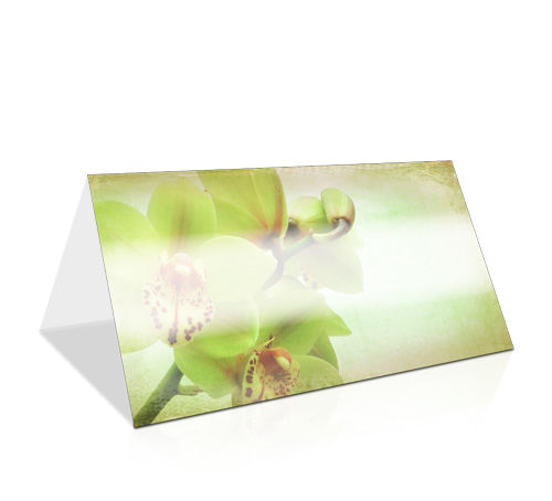 Tischkarte zum Geburtstag Orchideen