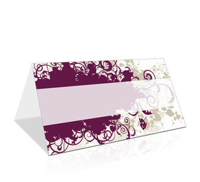 Tischkarte zur Goldenen Hochzeit Vintage Violett