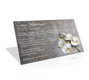 Trauer Dankeskarte Orchideenblüte