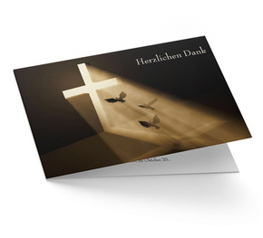 Trauer Danksagung Kreuz mit Lichteinfall