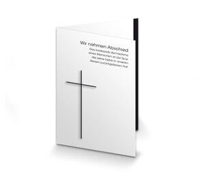 Trauerkarte Kreuz mit Trauerrand