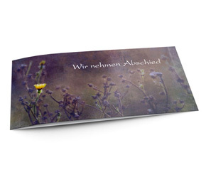 Trauerkarte Gelbe Blume
