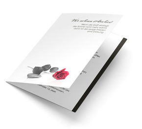 Trauerkarte Rose mit Trauerrand