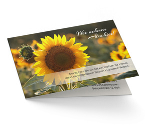 Trauerkarte Sonnenblume