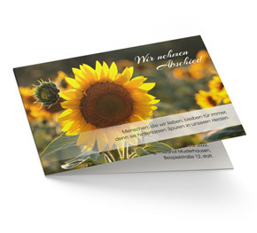 Trauerkarte Sonnenblume