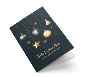 Weihnachtskarte Geschäftlich Goldene Sternennacht