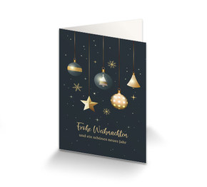 Weihnachtskarte Goldene Sternennacht