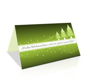 Weihnachtskarte Geschäftlich Grüne Tannen