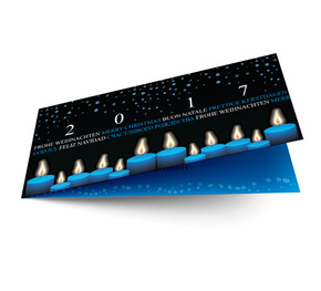 Weihnachtskarte Blaue Lichter