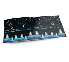 Weihnachtskarte Blaue Lichter