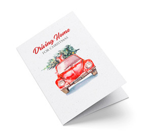 Weihnachtskarte Geschäftlich Driving Home