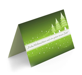 Weihnachtskarte Grüne Tannen