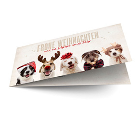 Weihnachtskarte Geschäftlich Hundebande