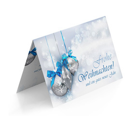 Weihnachtskarte Geschäftlich Silberkugeln